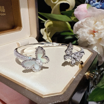 Butterfly Zircon & Mother-of-Pearl Bracelet: Glamour for Banquets/Weddings