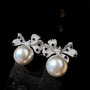 bowknot pearl earrings