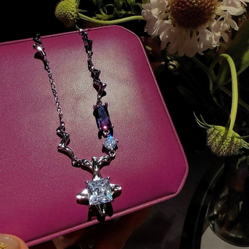 Starburst Zircon Wave Necklace