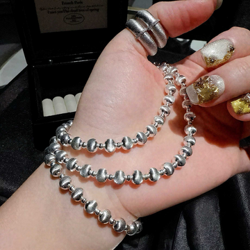 Vintage Platinum - Plated Bubble Bead Bracelet: Italian Craftsmanship for Timeless Style