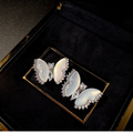 Mother-of-Pearl Butterfly Zircon Earrings