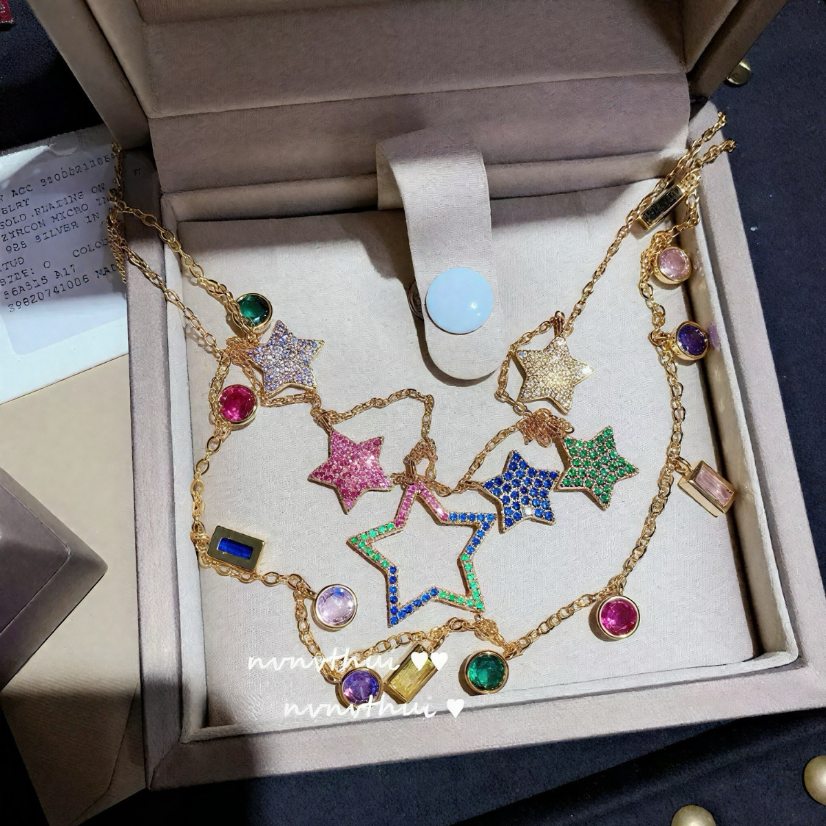 Rainbow Gem Star Tassel Necklace | Designer's
