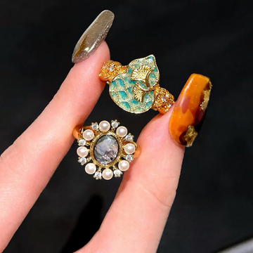 18K Gold-Plated Vintage Open Ring Set |