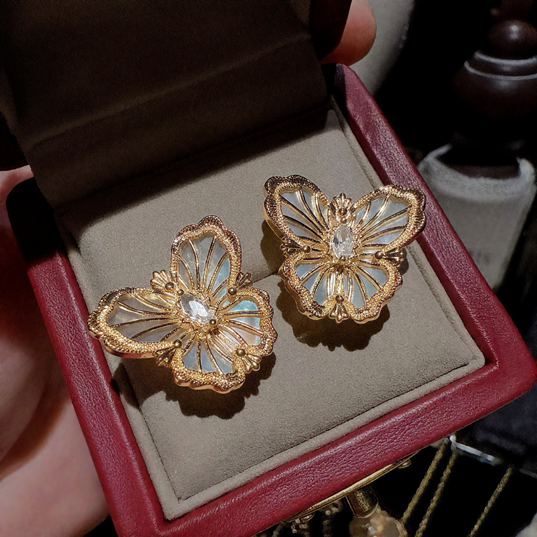 Gold String Shell & Zircon, 925 Silver for Young Women