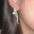 butterfly shell tassel earrings