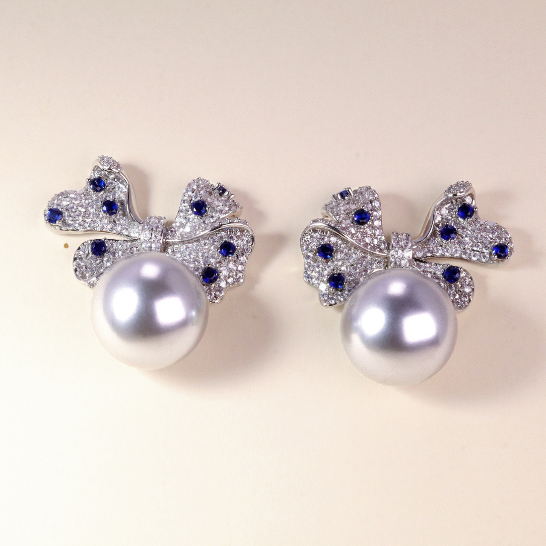 bowknot pearl earrings
